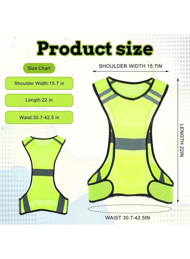 FAYET Reflective Running Vest, High Visibility Safety Vest with Large Pockets for Night Running, Cycling, and Outdoor Activities - Image 2